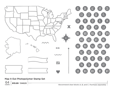 Stampin' Up! photopolymer set Map It Out