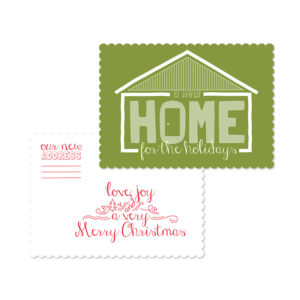 New Home for the Holidays Shaped Postcard